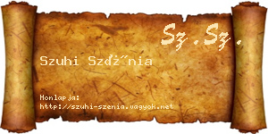 Szuhi Szénia névjegykártya